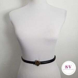 Black Belt with Gold Clover Buckle